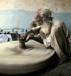 This old man still makes pots in order to feed his family despite his age. May Allah bless every individual who leaves their home in the morning to earn Halal.